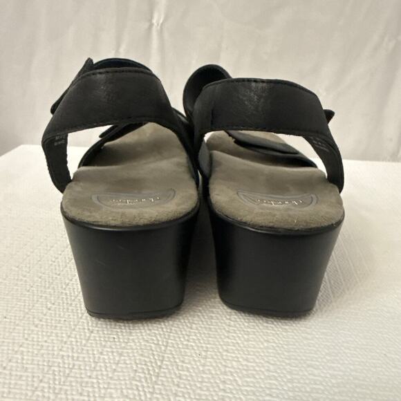 Dansko Sharla Sandals Womens Size 10 Black Leather Heel - Picture 4 of 12